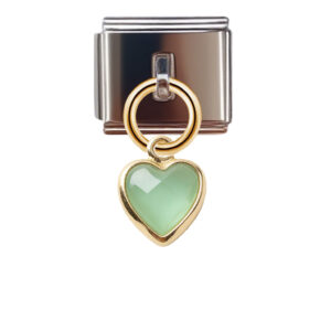 August Birthstone - Heart Dangle Charm for Italian Charm Bracelet