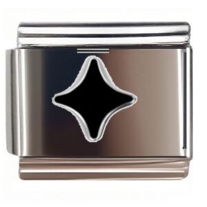 Silver-Trimmed Rounded Star Italian Charms Bracelet