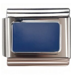 Dark Blue Rectangular Shape Italian Charms Bracelet