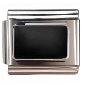 Black Rounded Rectangle Italian Charms Bracelet