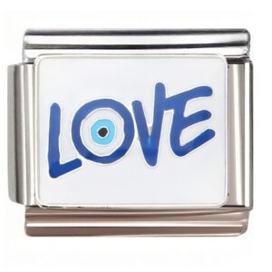 LOVE Evil Eye Italian Charms Bracelet
