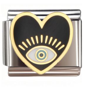 Heart Evil Eye Italian Charms Bracelet