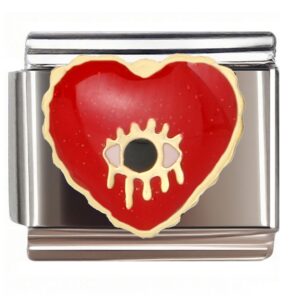 Devil's Eye Heart Italian Charms Bracelet