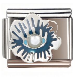 Pearl Enamel Evil Eye Italian Charms Bracelet