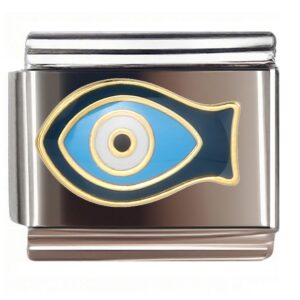 Fish Evil Eye Italian Charms Bracelet