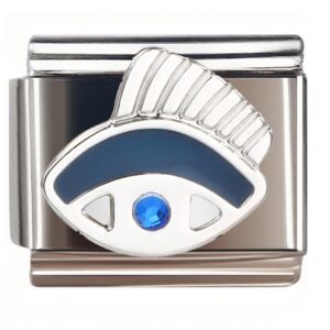 Blue Gem Devil's Eye Italian Charms Bracelet