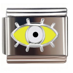 Yellow Iris Devil's Eye Italian Charms Bracelet
