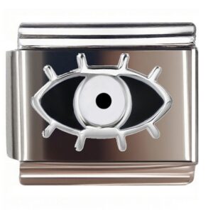 Silver Devil's Eye Italian Charms Bracelet