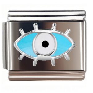 Blue Iris Evil Eye Italian Charms Bracelet