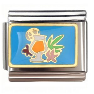 Tropical Beach Cocktail with Starfish Italian Charms Bracelet