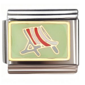Striped Beach Lounge Chair Italian Charms Bracelet