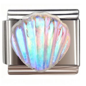 Rainbow Iridescent Shell Italian Charms Bracelet