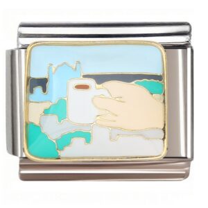 Cartoon Hand & Bird Travel Scenery Italian Charms Bracelet