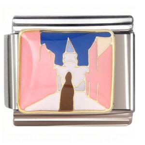 Cartoon Castle Street Silhouette Italian Charms Bracelet