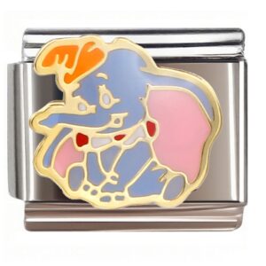 Dumbo Blue Elephant Italian Charms Bracelet
