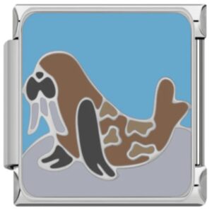Stylized Cartoon Walrus Italian Charms Bracelet
