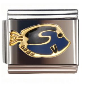 Golden S-Pattern Fish Italian Charms Bracelet
