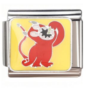 Red Bow Animal Italian Charms Bracelet