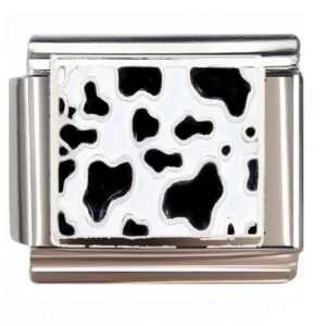 Cow Print Pattern Italian Charms Bracelet