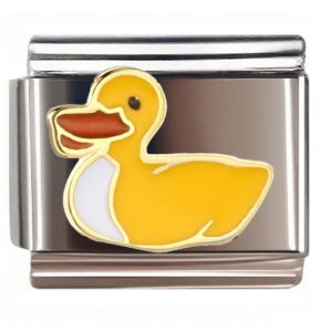Yellow Cartoon Duck Italian Charms Bracelet