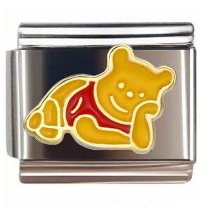 Winnie the Pooh Red Vest Recline Italian Charms Bracelet