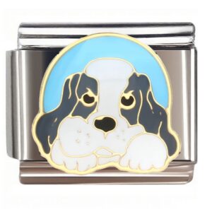 Cartoon Puppy with Blue Ears Italian Charms Bracelet