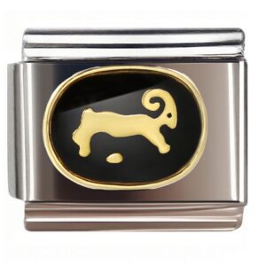 Golden Capricorn Zodiac Sign Italian Charms Bracelet
