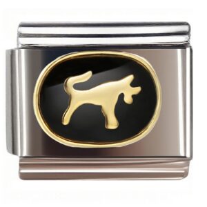Golden Dog Minimalist Zodiac Sign Italian Charms Bracelet