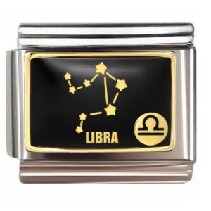 Libra Constellation Gold Design Italian Charms Bracelet