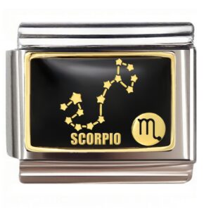Scorpio Zodiac Design Italian Charms Bracelet