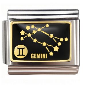 Gemini Gold Constellation Italian Charms Bracelet