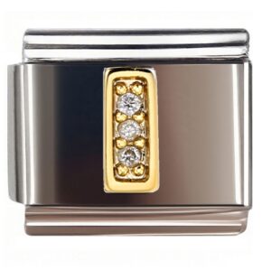 Diamond Letter I Italian Charms Bracelet