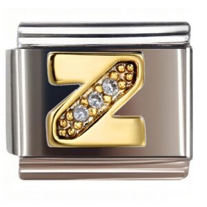 Z Diamond Accent Letter Italian Charms Bracelet