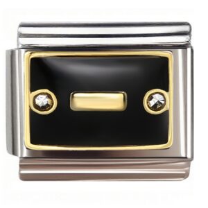 Black & Gold Decorative Letter Italian Charms Bracelet