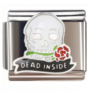 Dead Inside Calavera Skull Italian Charms Bracelet