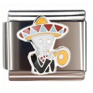 Mariachi Skeleton Italian Charms Bracelet