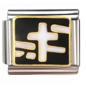Mexican Cultural Geometric Cross Italian Charms Bracelet