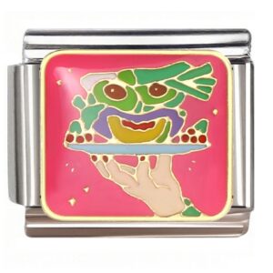 Green Masked Character with Hand Italian Charms Bracelet