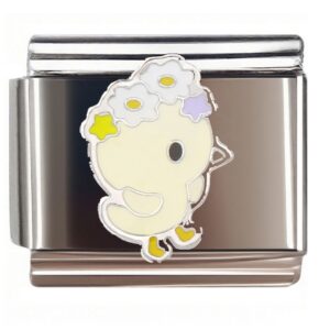 Floral Star Chick Italian Charms Bracelet