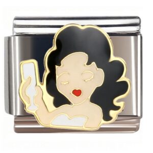 Betty Boop Wine Glass Italian Charms Bracelet