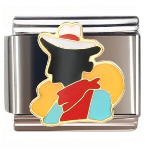 Red Scarf Cowboy Cartoon Character Italian Charms Bracelet