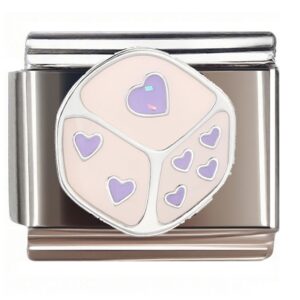 Purple Heart Die Italian Charms Bracelet