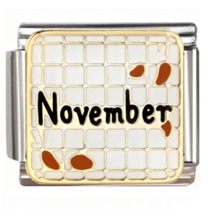 November Coffee Grid Italian Charms Bracelet
