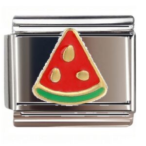 Golden Watermelon Slice Italian Charms Bracelet