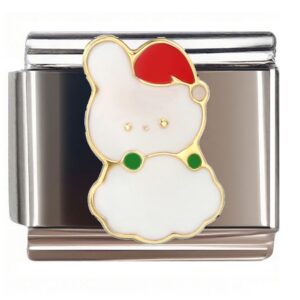 Santa Hat Bunny Italian Charms Bracelet