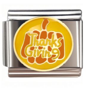 Thanks Giving Pumpkin Italian Charms Bracelet