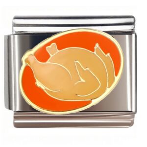 Golden Roasted Turkey Italian Charms Bracelet