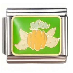 Thanksgiving Gobble Pumpkin Italian Charms Bracelet