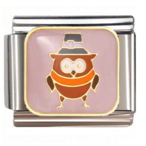 Pilgrim Owl Italian Charms Bracelet
