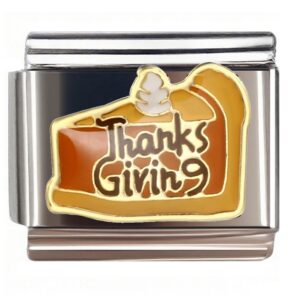 Thanksgiving Pie Slice Italian Charms Bracelet